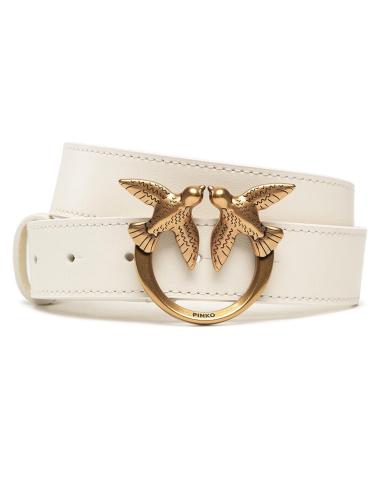 Pinko woman belt white gold