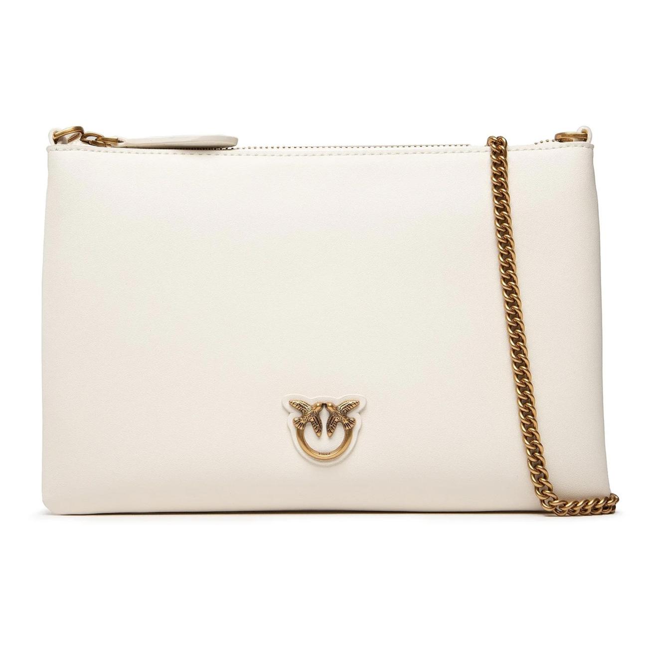 Pinko clutch bag classic simply white