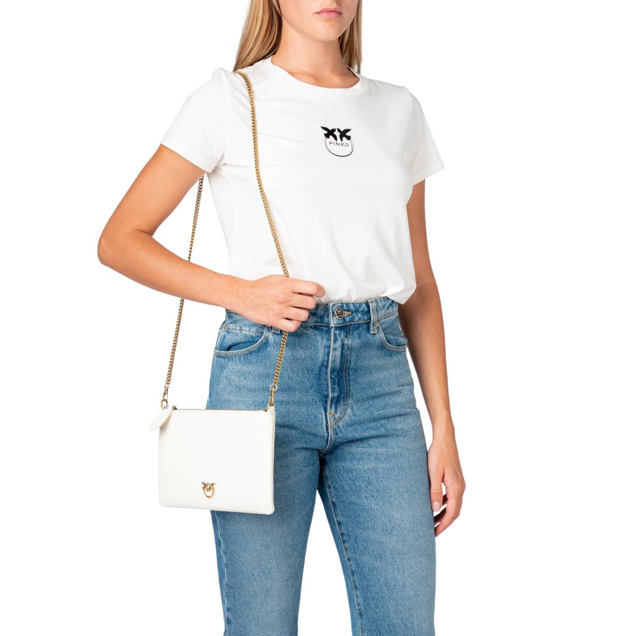 Pinko clutch bag classic simply white