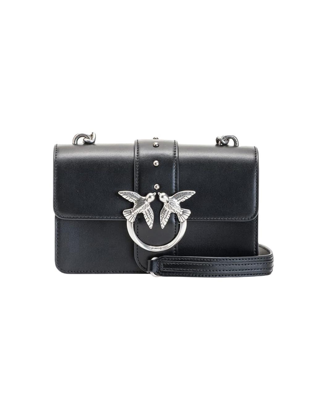 Pinko shoulder bag mini icon simply black silver logo