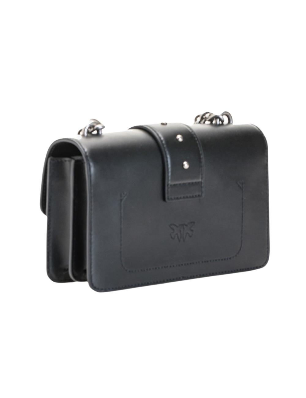 Pinko shoulder bag mini icon simply black silver logo
