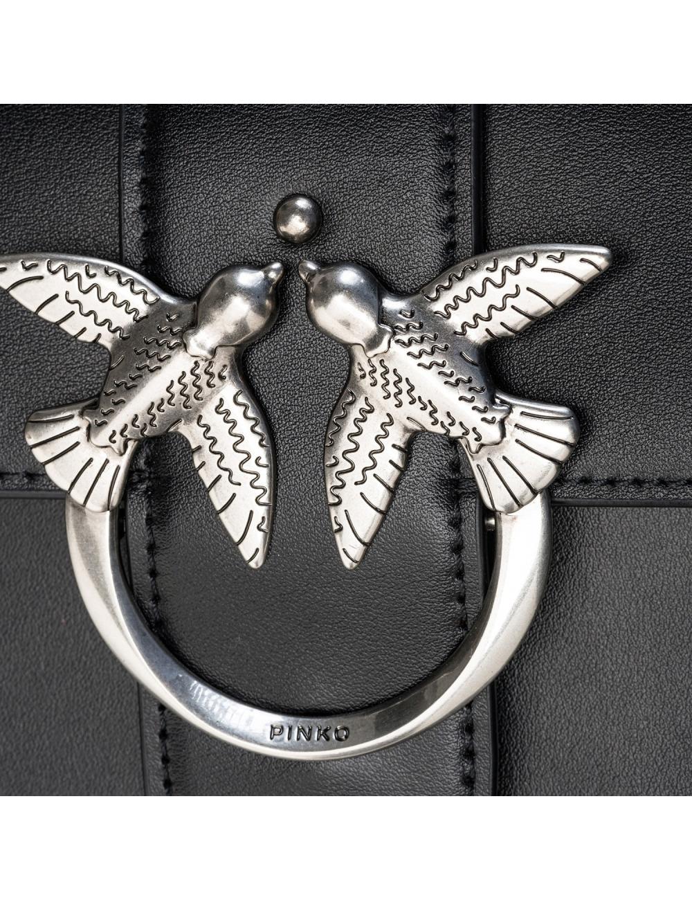 Pinko shoulder bag mini icon simply black silver logo