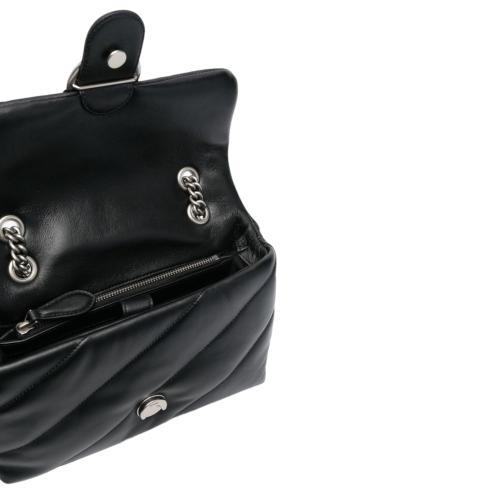 Pinko borsa puff nera argento