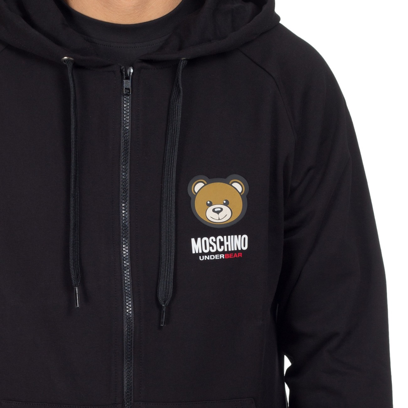 Moschino black hoodie with zip