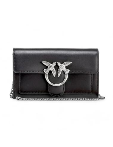 Pinko wallet bag black silver