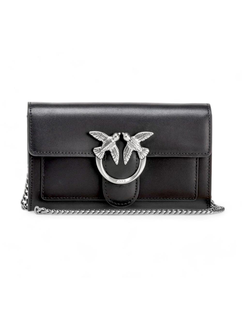 Pinko wallet bag black silver