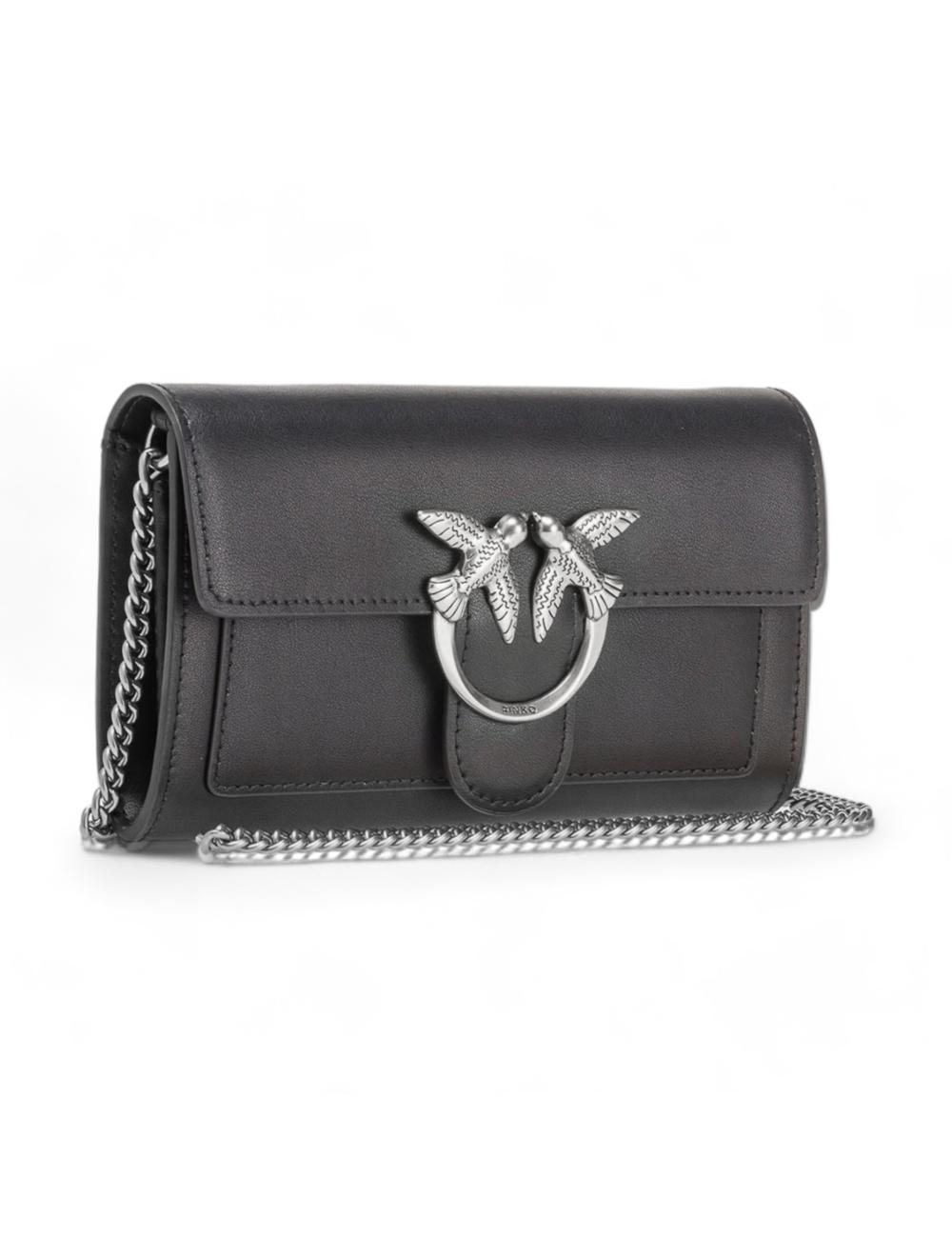 Pinko wallet bag black silver
