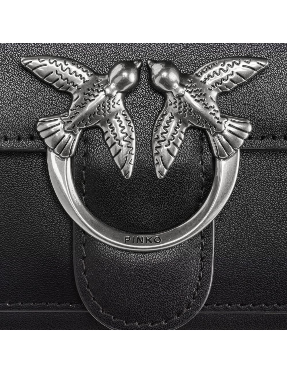 Pinko wallet bag black silver