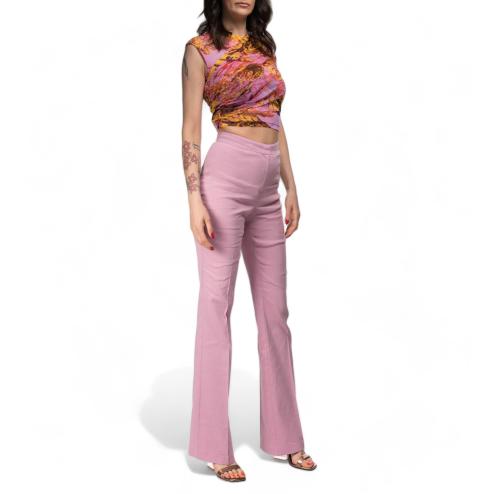 Pinko pantalone lino rosa