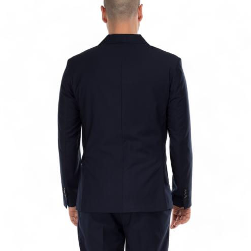 Outfit abito doppiopetto blu