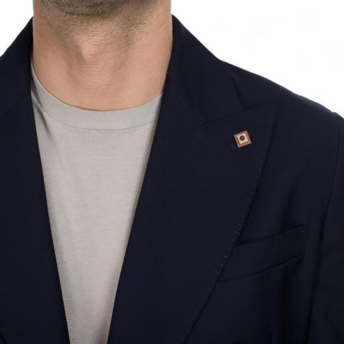 Outfit abito doppiopetto blu