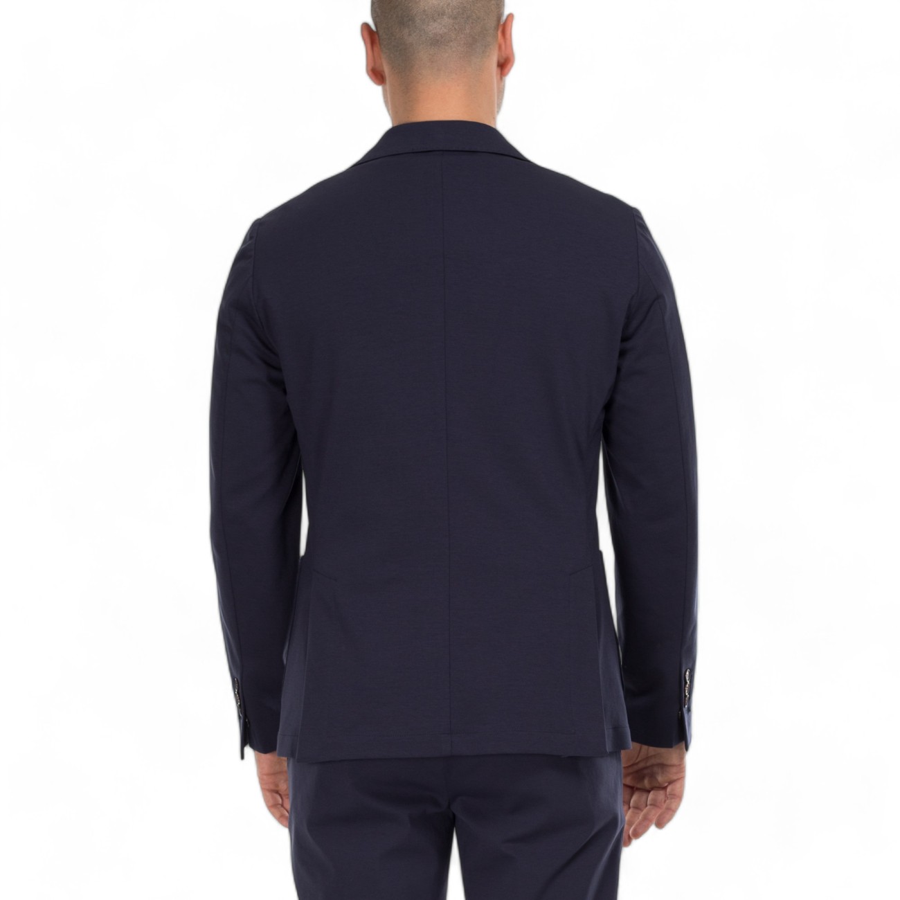 Outfit giacca due bottoni blu