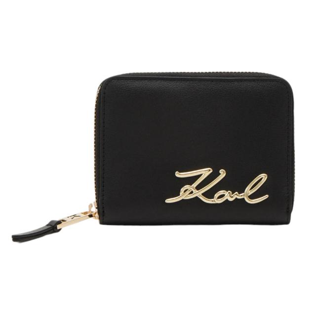 Karl Lagerfeld portafoglio piccolo nero signature 2.0