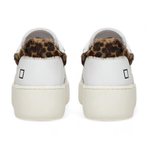 Date sneakers platform Step white leopard