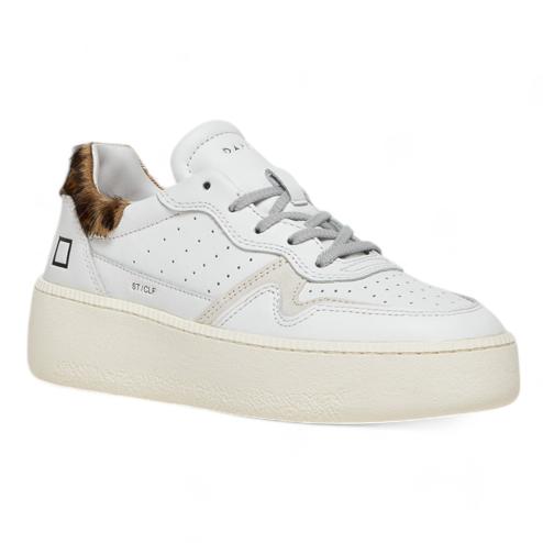 Date sneakers platform Step white leopard