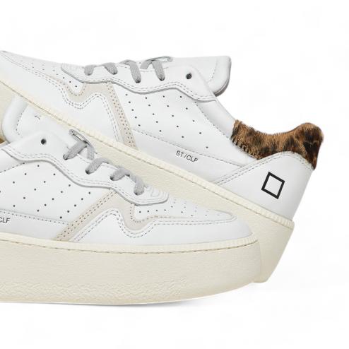 Date sneakers platform Step white leopard