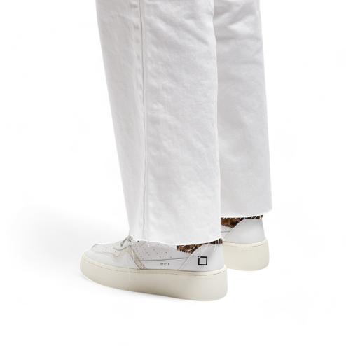 Date sneakers platform Step white leopard