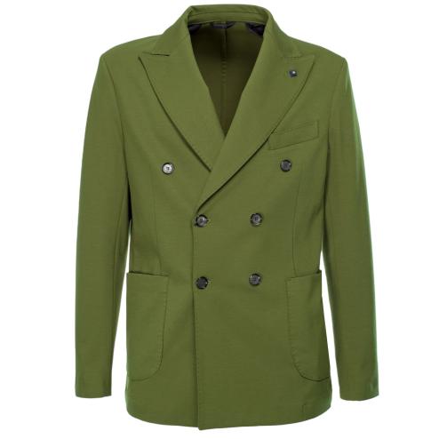 Outfit giacca doppiopetto verde prato