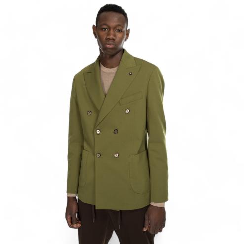 Outfit giacca doppiopetto verde prato