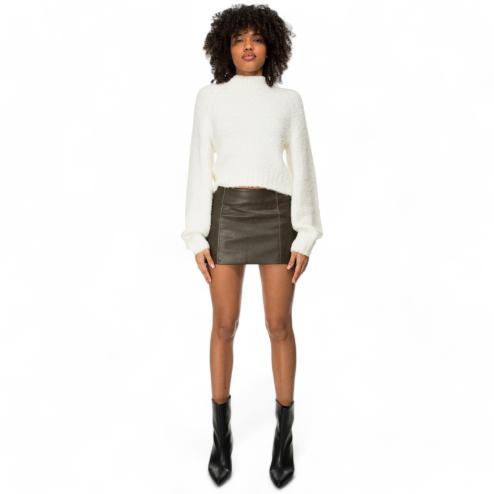 Glamorous minigonna ecopelle marrone