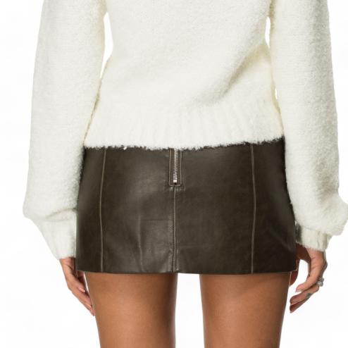Glamorous minigonna ecopelle marrone