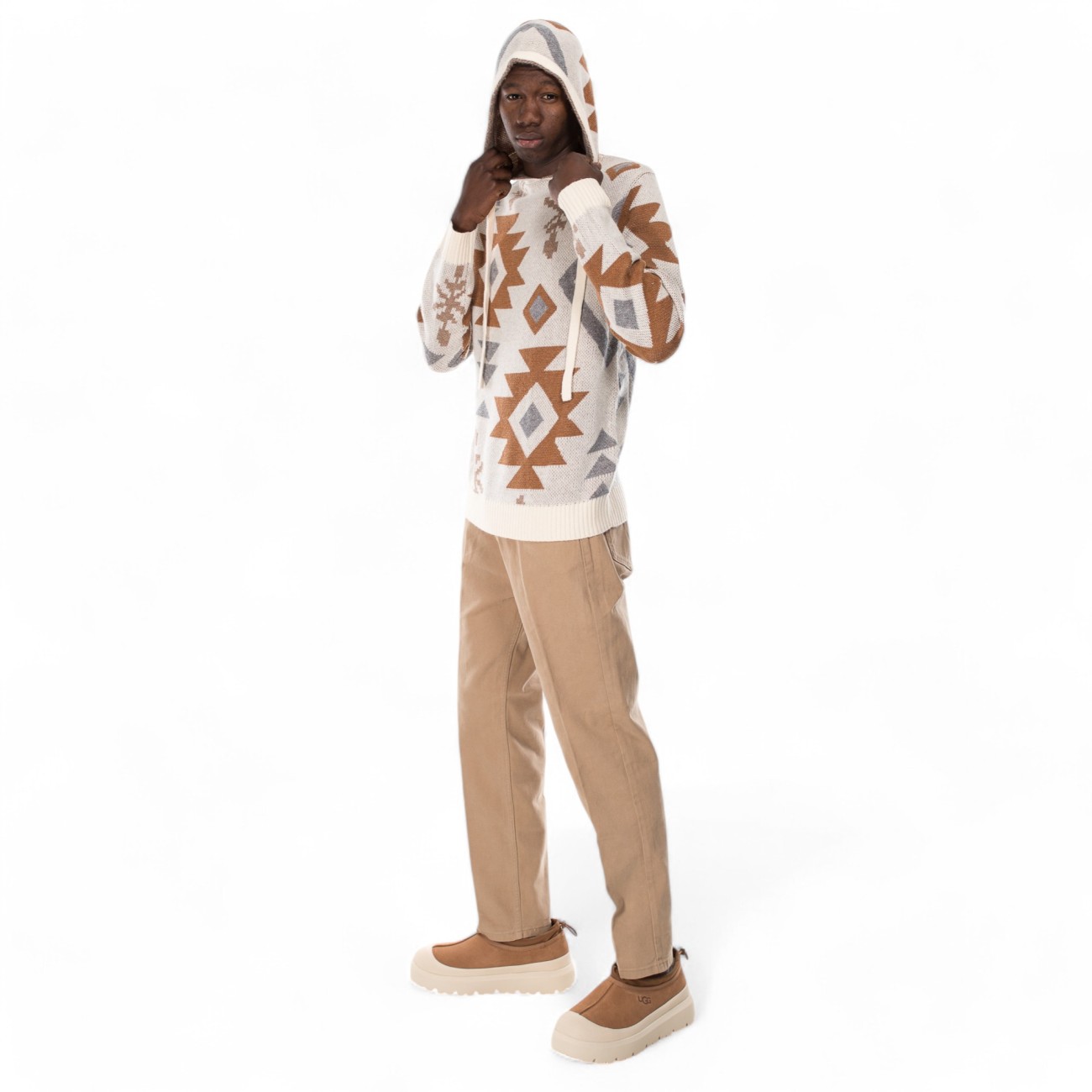 Tooco white sweater with hood