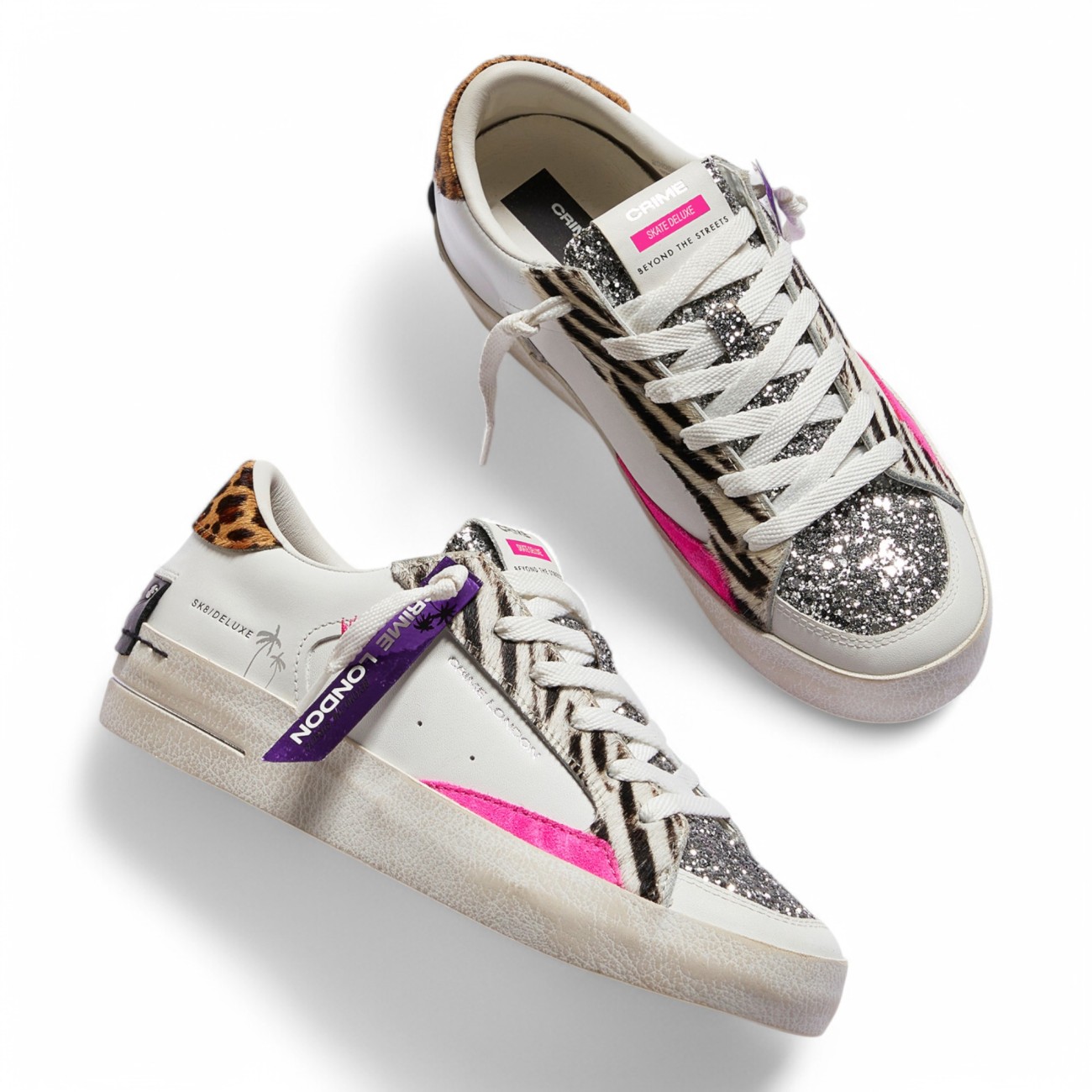 Crime London sneakers Sk8 deluxe zebra