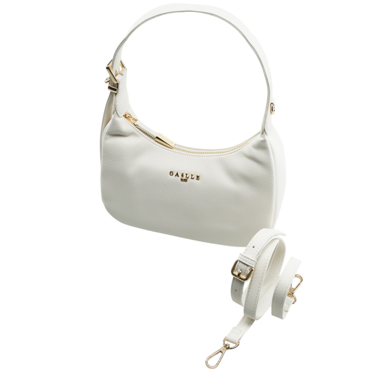 Gaelle borsa mezza luna bianca