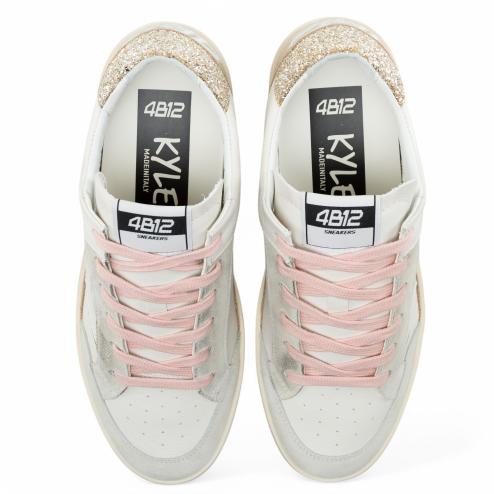 4B12 sneakers Kyle bianco rosa