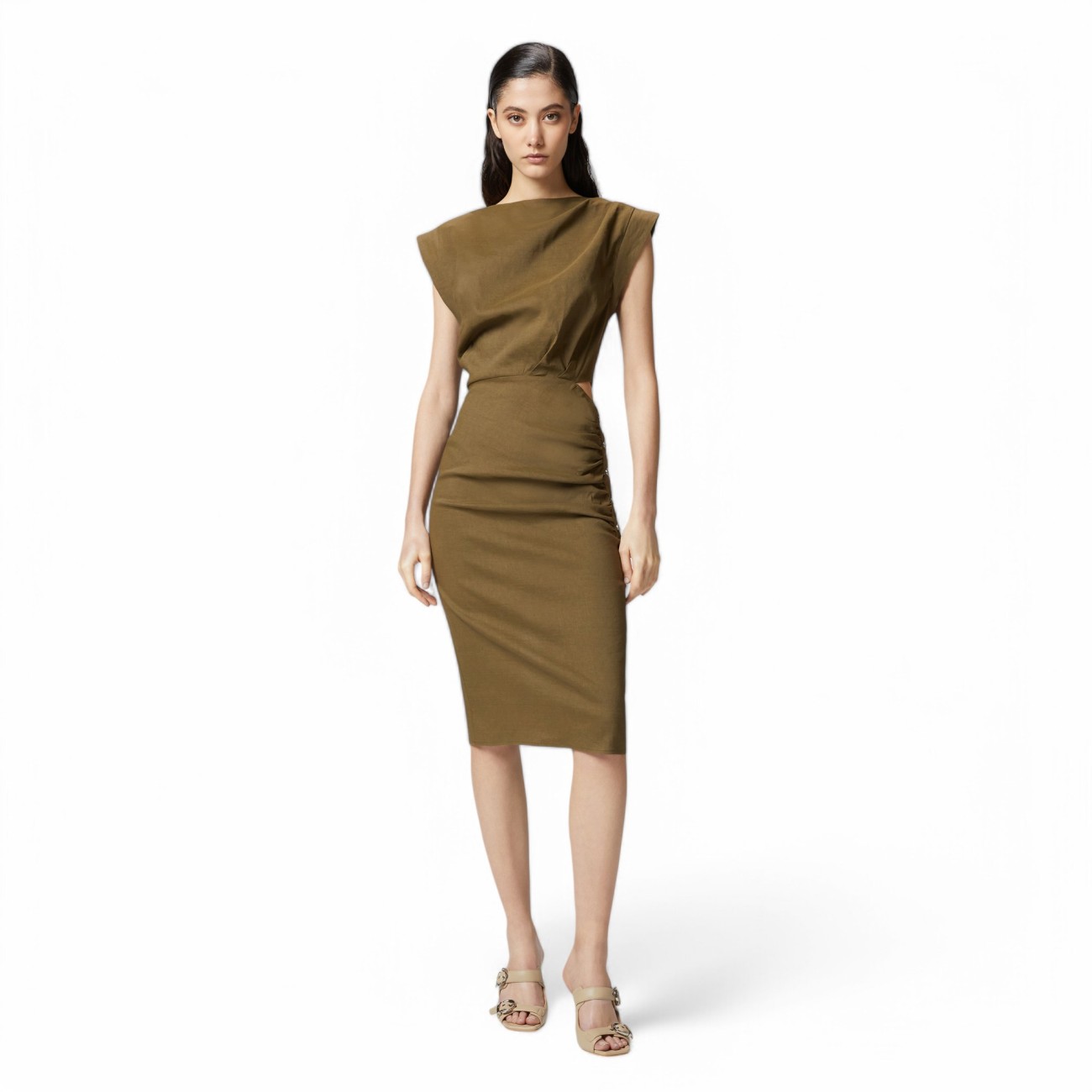 Pinko abito in lino verde