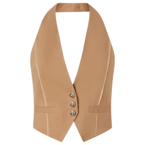Pinko linen vest brown