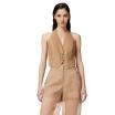 Pinko gilet in lino marrone