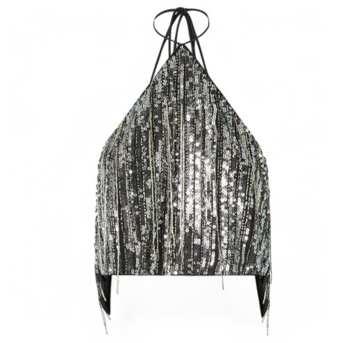 Pinko top corto in pailettes