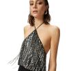 Pinko top corto in pailettes