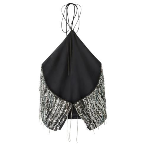 Pinko top corto in pailettes