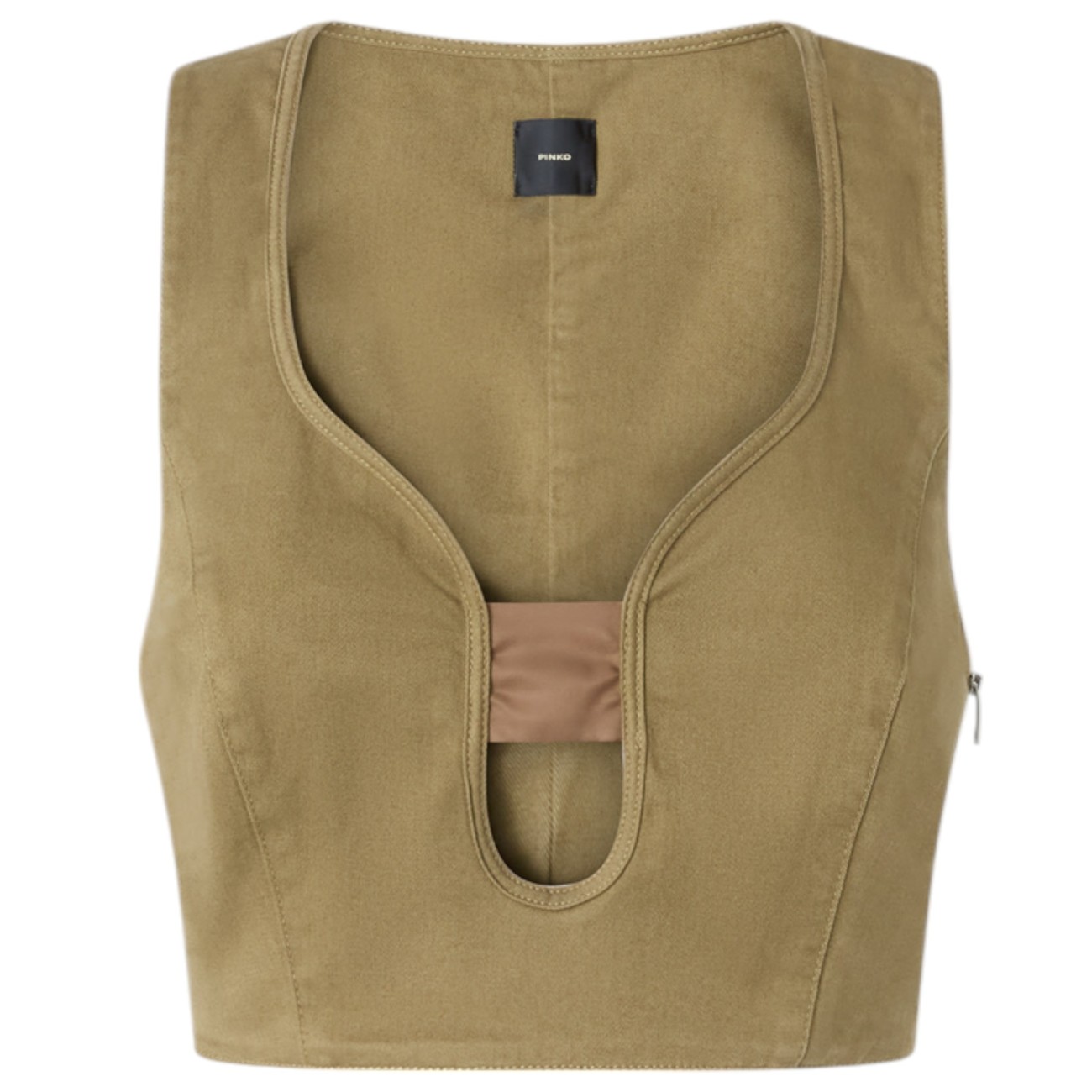 Pinko top verde in gabardina