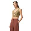 Pinko top verde in gabardina