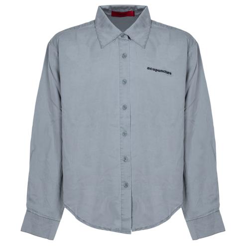 Acupuncture camicia grigia maniche lunghe
