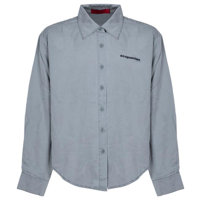 Acupuncture camicia grigia maniche lunghe