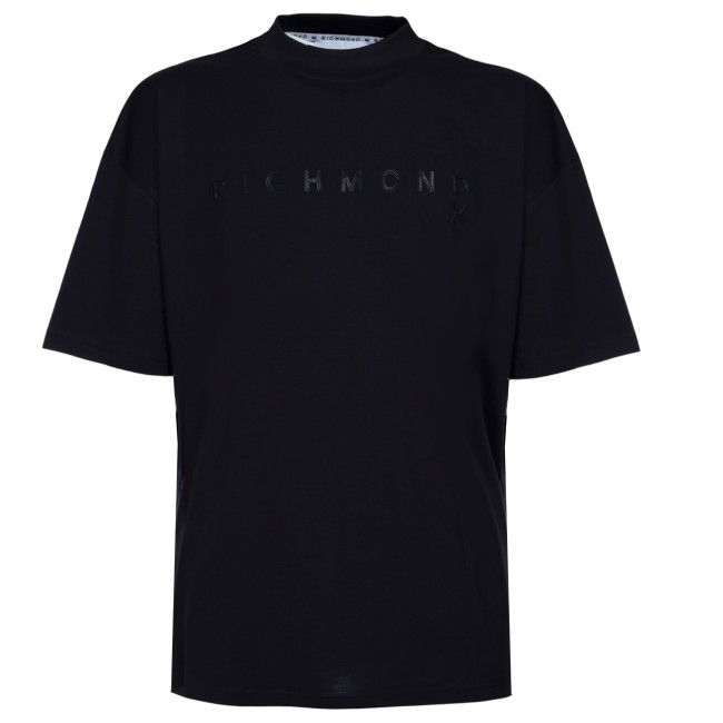 John Richmond t-shirt nera over logo 3D