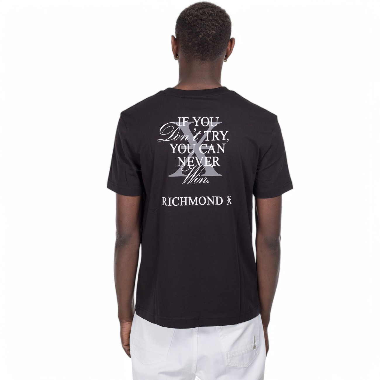 John Richmond t-shirt nera if you dont try