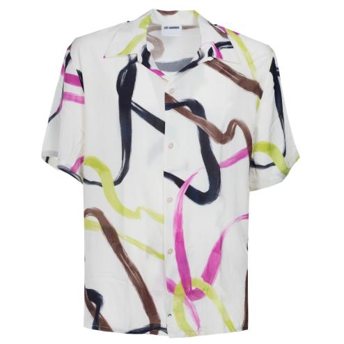 Les Hommes camicia bowling beige