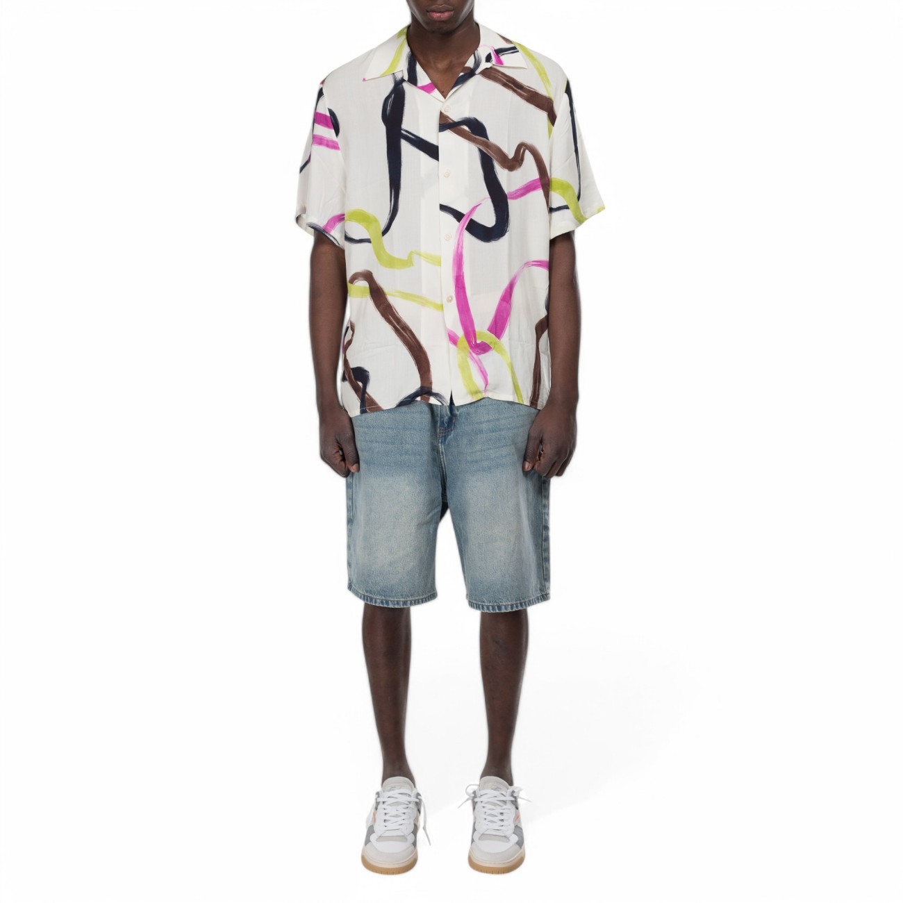 Les Hommes bowling shirt beige