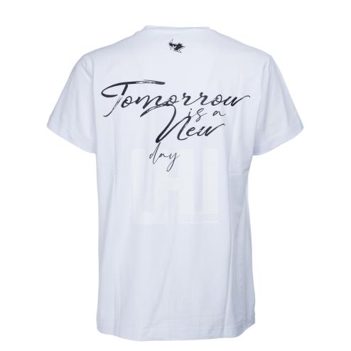 Les Hommes t-shirt bianca con logo nero