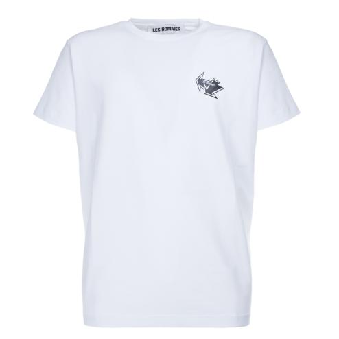 Les Hommes t-shirt bianca con logo nero