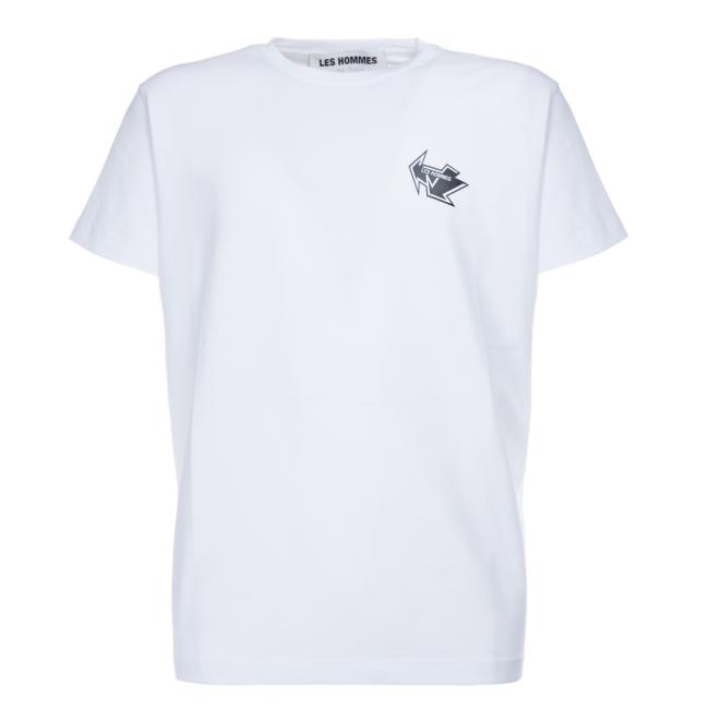 Les Hommes t-shirt bianca con logo nero