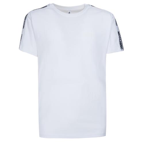 Moschino t-shirt bianca logo stripe