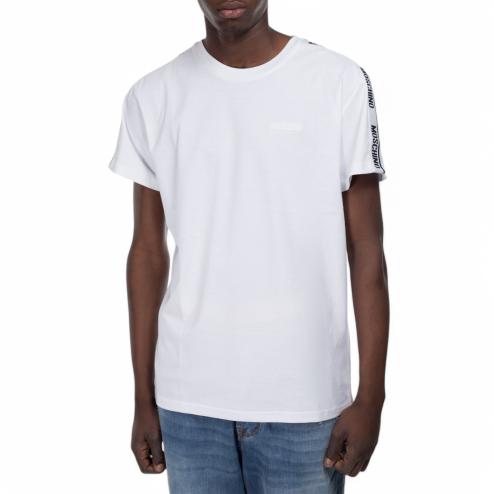 Moschino t-shirt bianca logo stripe