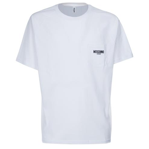 Moschino t-shirt bianca logo swim nero