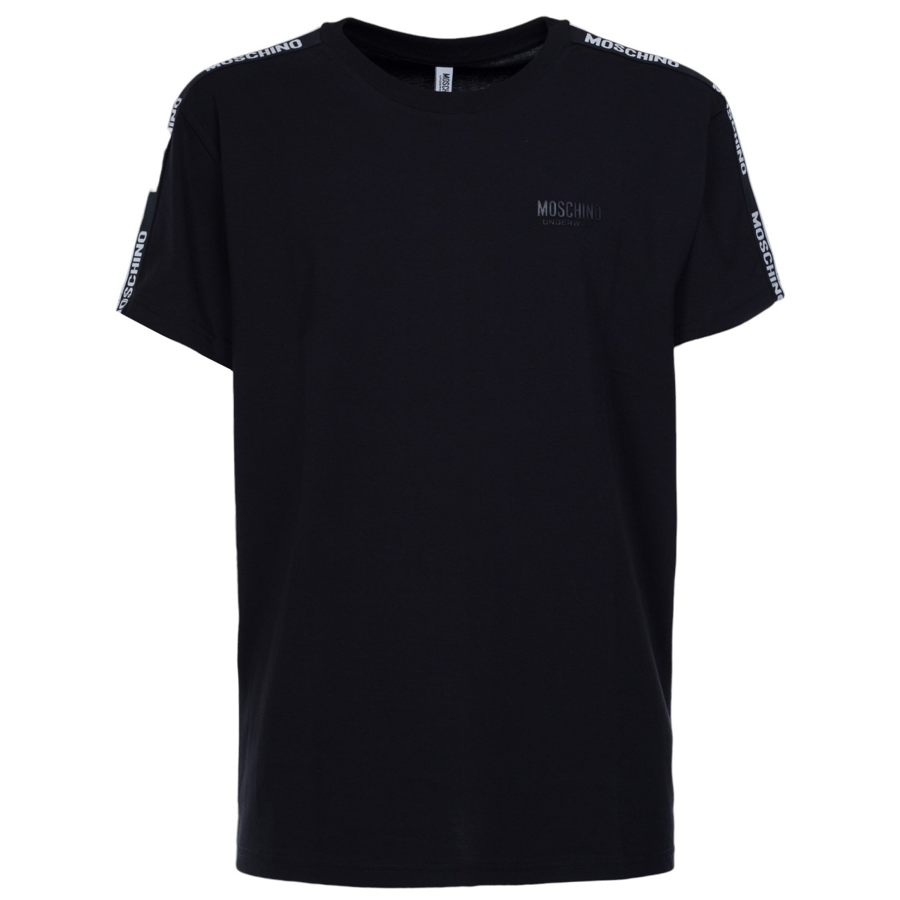 Moschino t-shirt nera bande logate